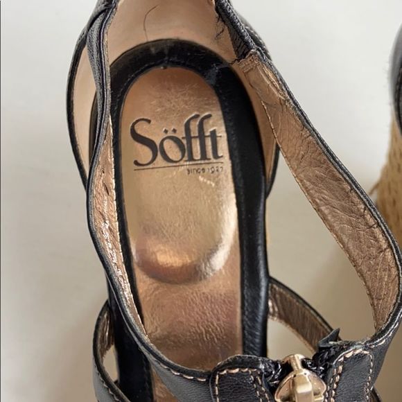 EUC Sofft leather wedge sandals - Picture 4 of 8